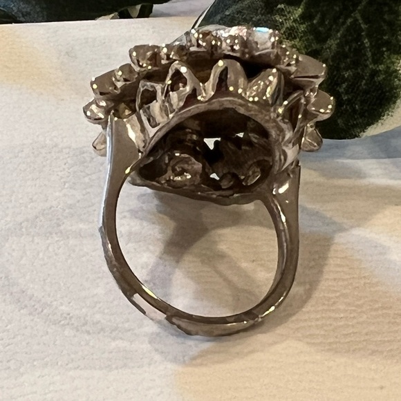 FASHION JEWELRY-VINTAGE silver ring with diamonds imitation - Picture 7 of 8